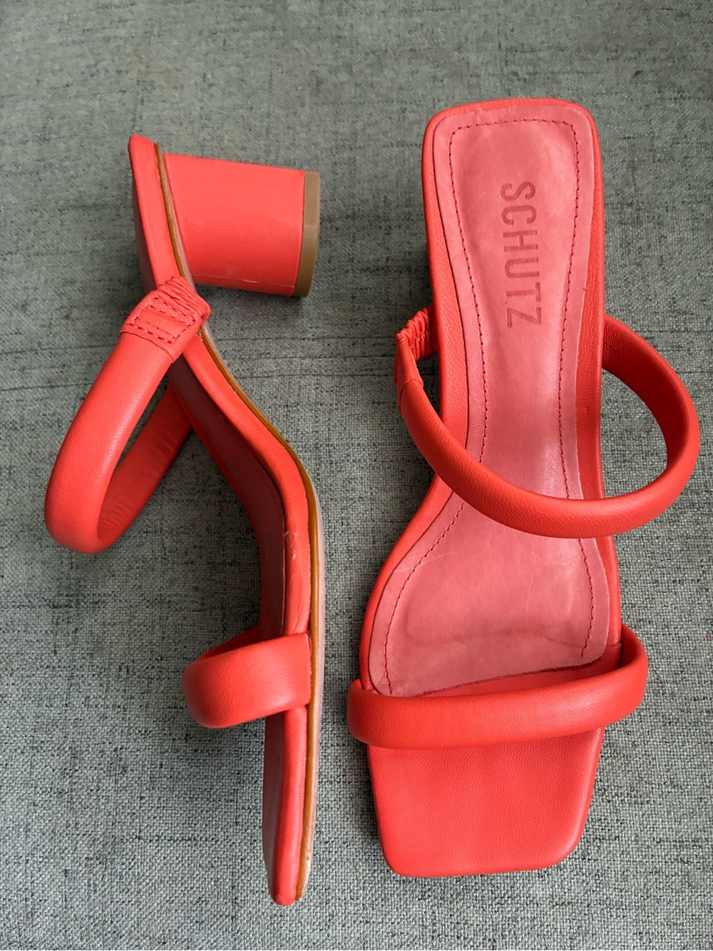 Schutz Ully Heels in Coral size 5.5